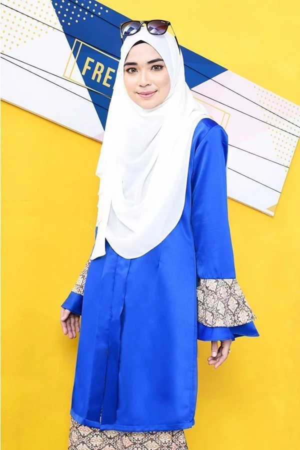 Baju Kebarung Batik Nora - Royal Blue