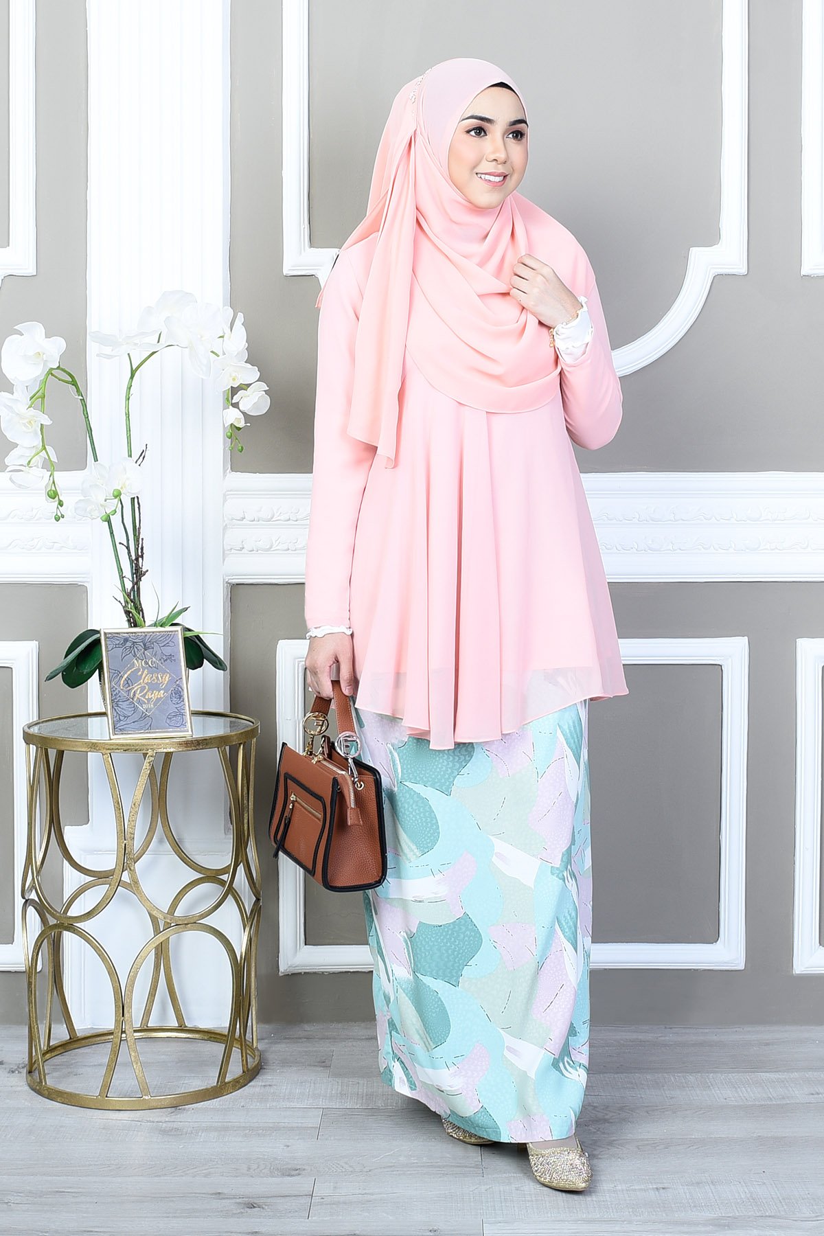 Baju Kurung Barbie Faizah – Minty Peach – MuslimahClothing.Com