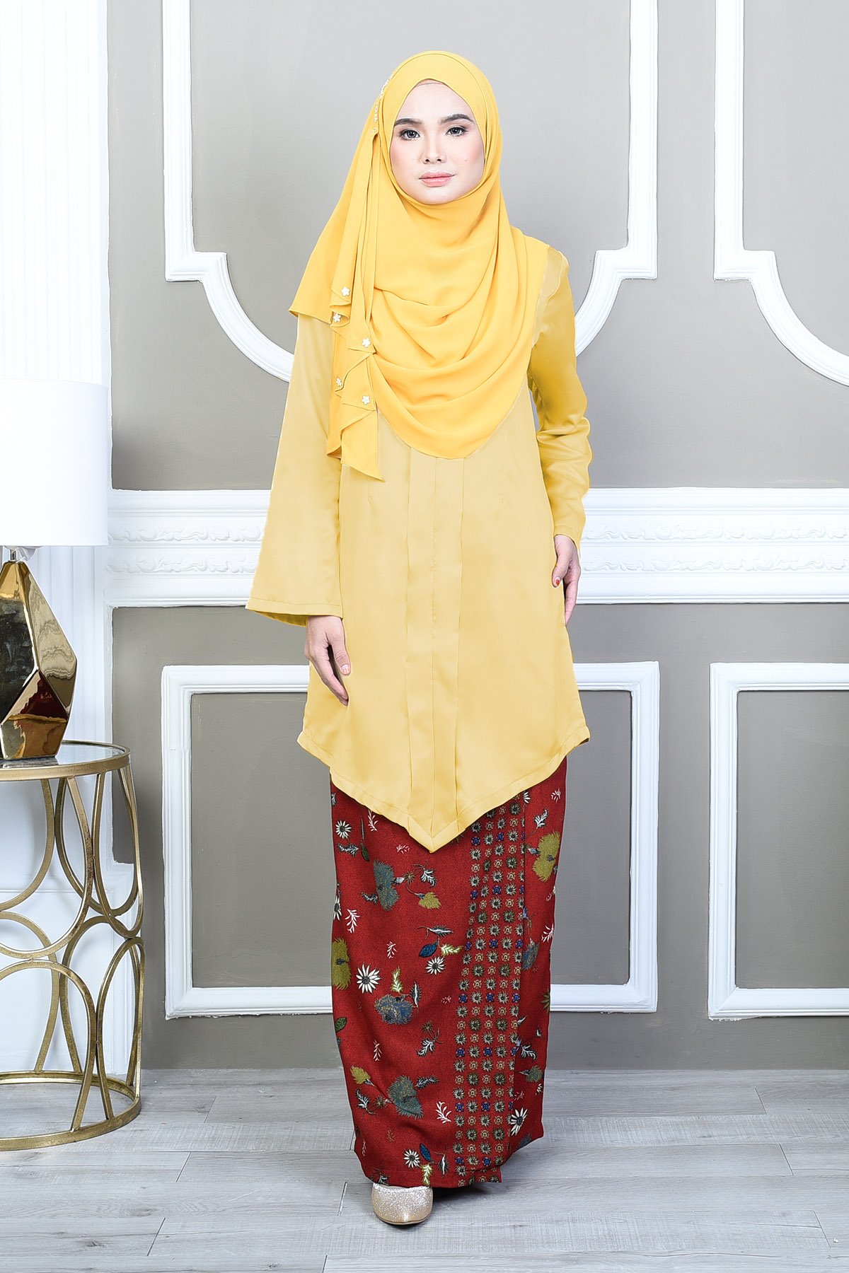  Baju  Kebarung  Batik Seri Lemon Gold  MuslimahClothing Com