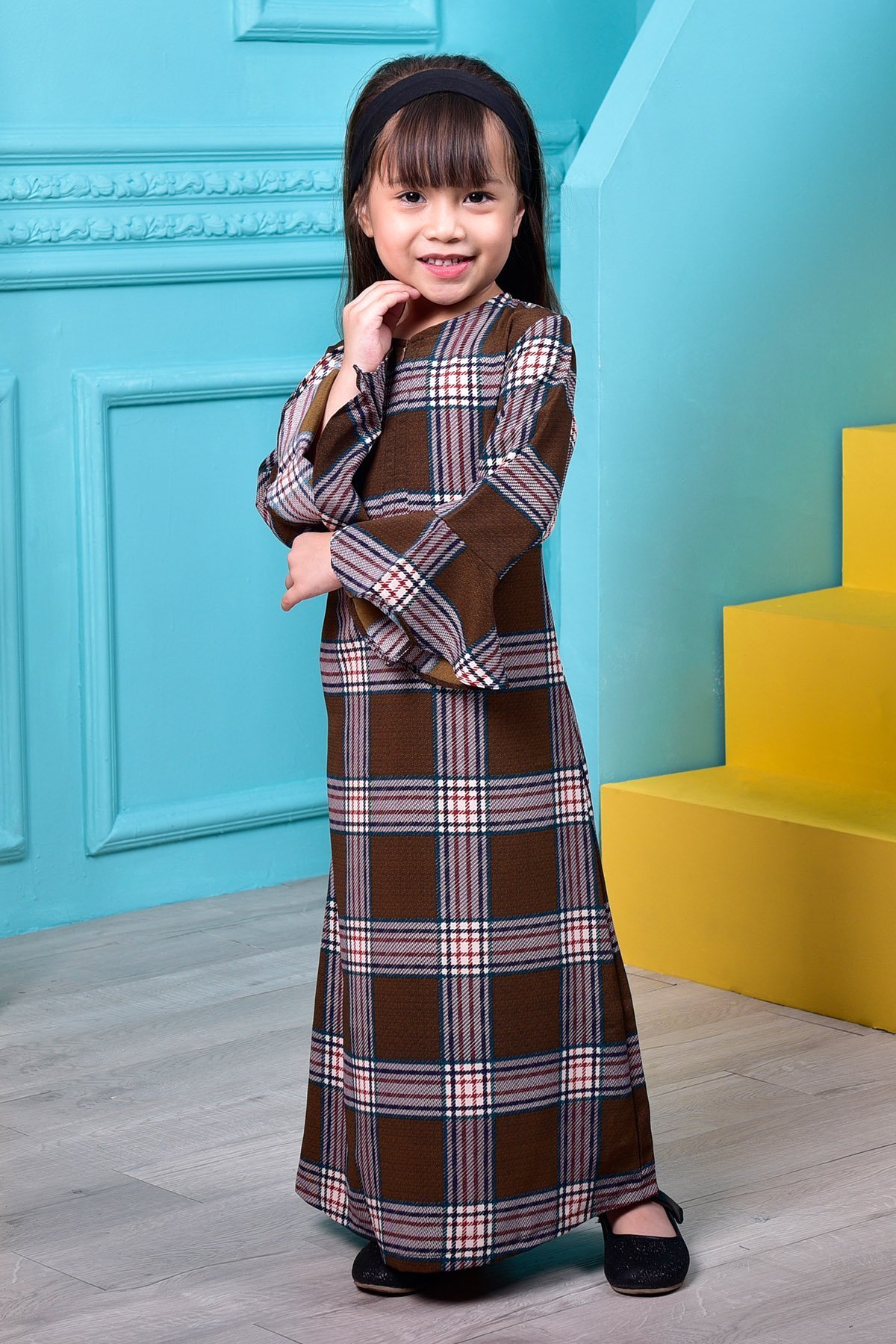 Abaya Fauziah Kids - Cinnamon Brown