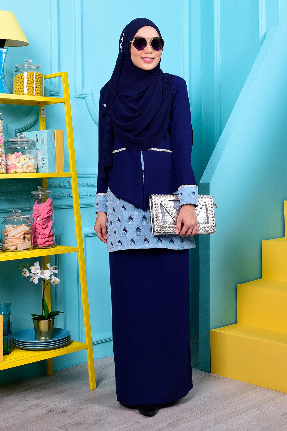 Baju Kurung Kareena - Pacific Blue