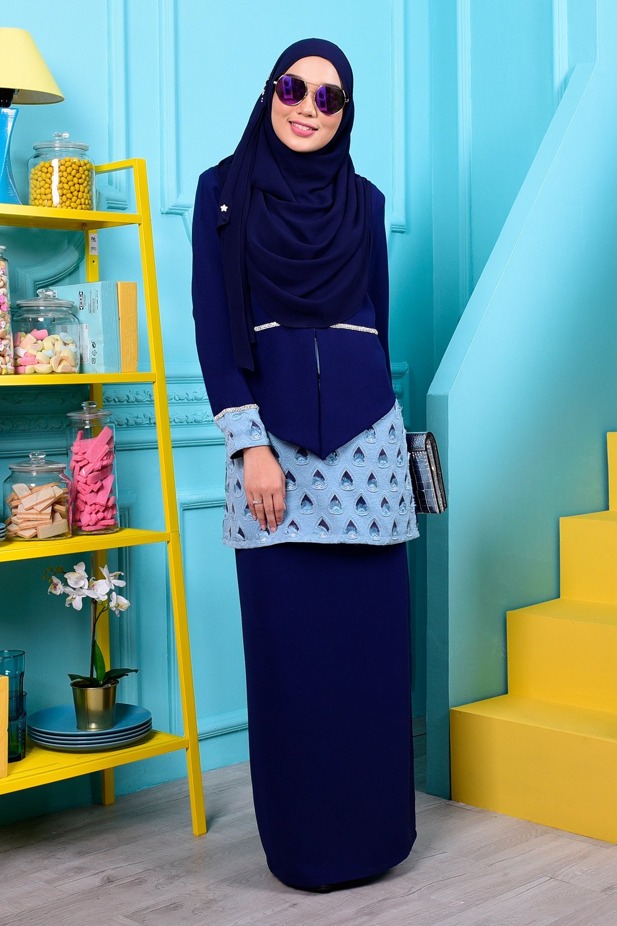 Baju Kurung Kareena - Pacific Blue