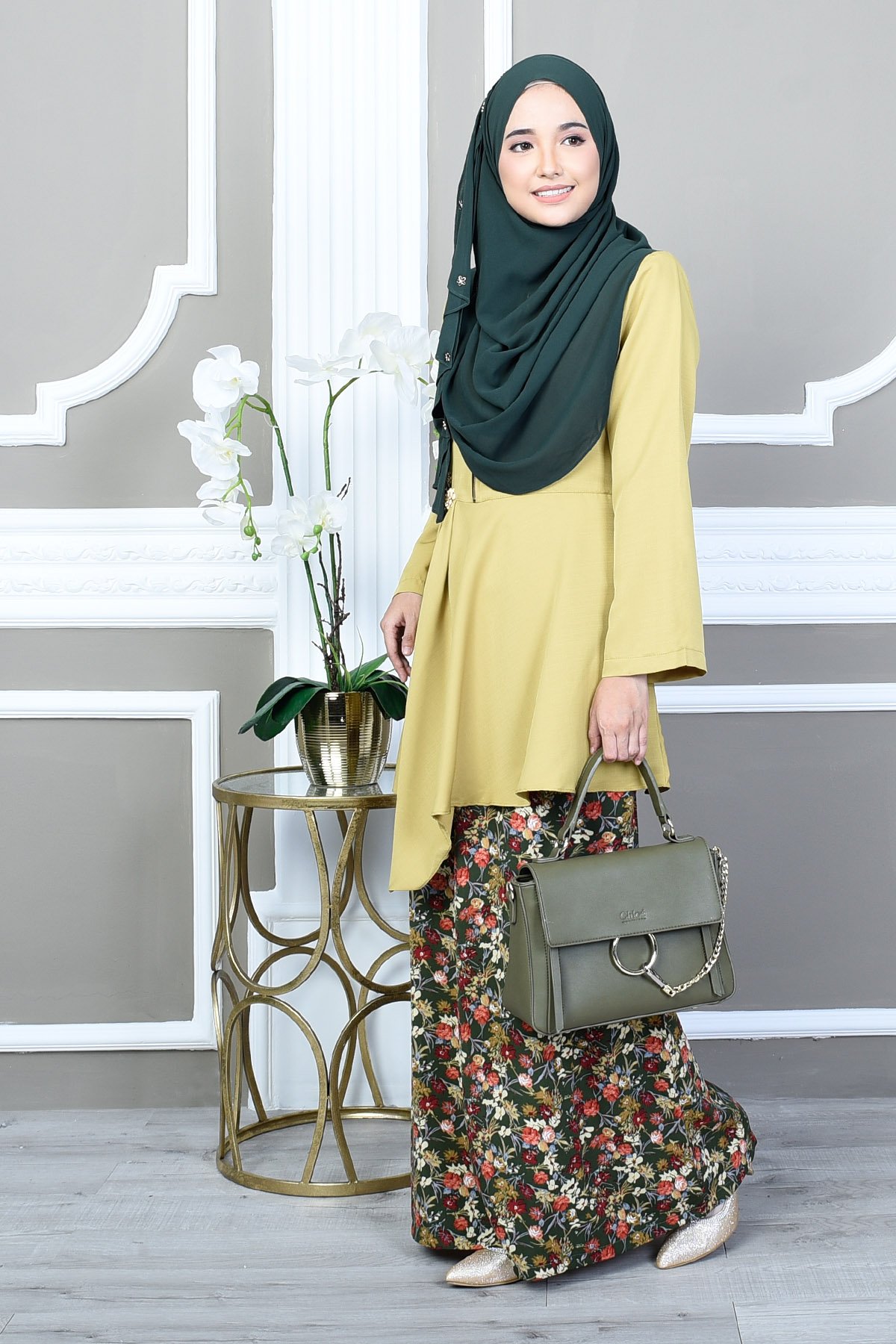 Baju Kurung Seroja -  Ripe Lime