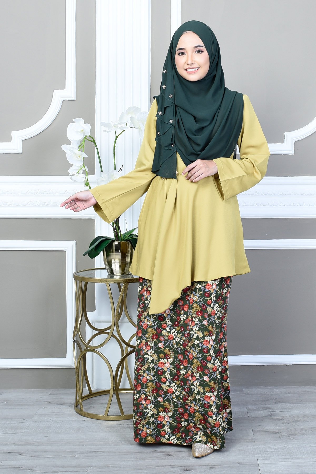 Baju Kurung Seroja -  Ripe Lime