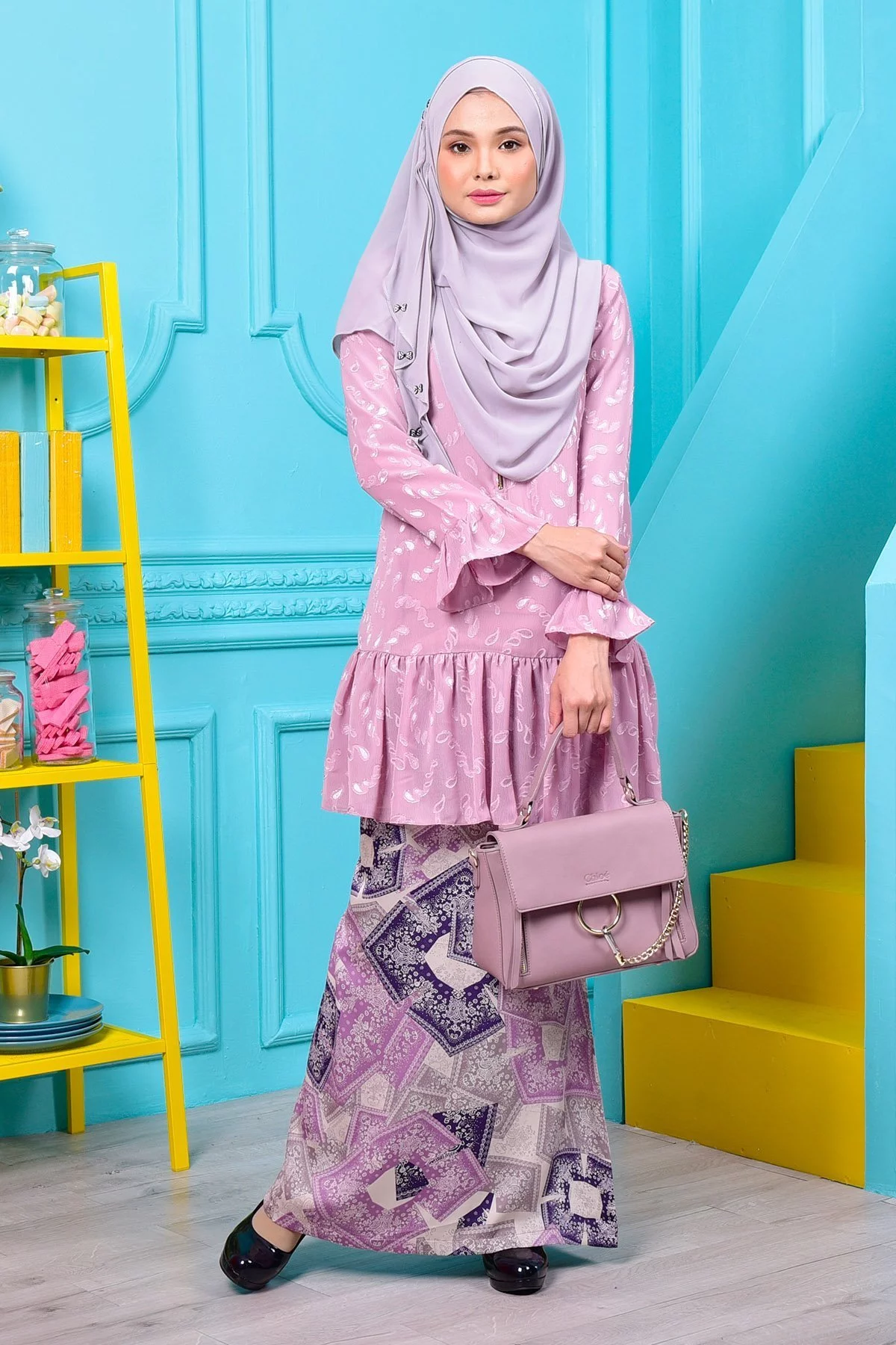 Baju Kurung Hazrina - Candy Purple