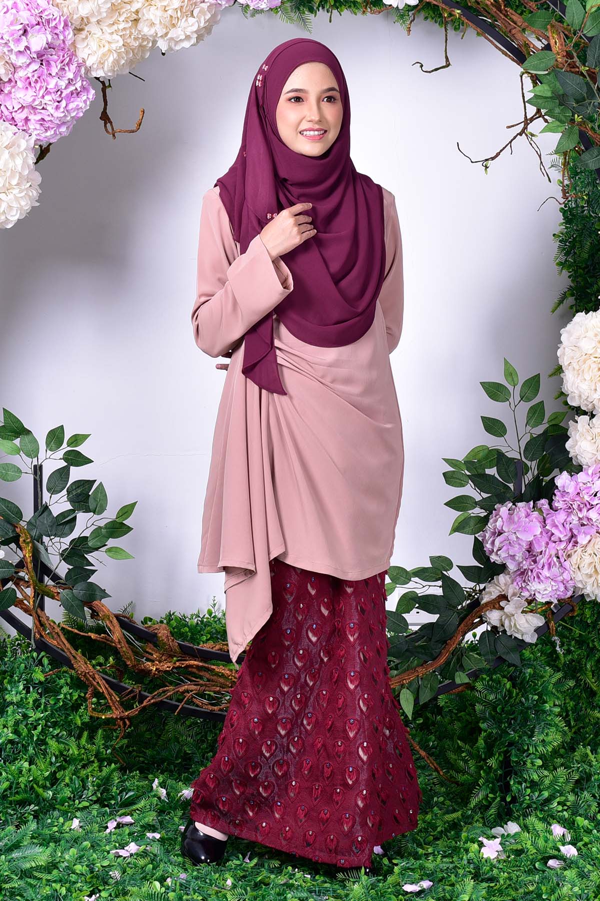 Baju Kurung Erine Waterfall - Earth Brown