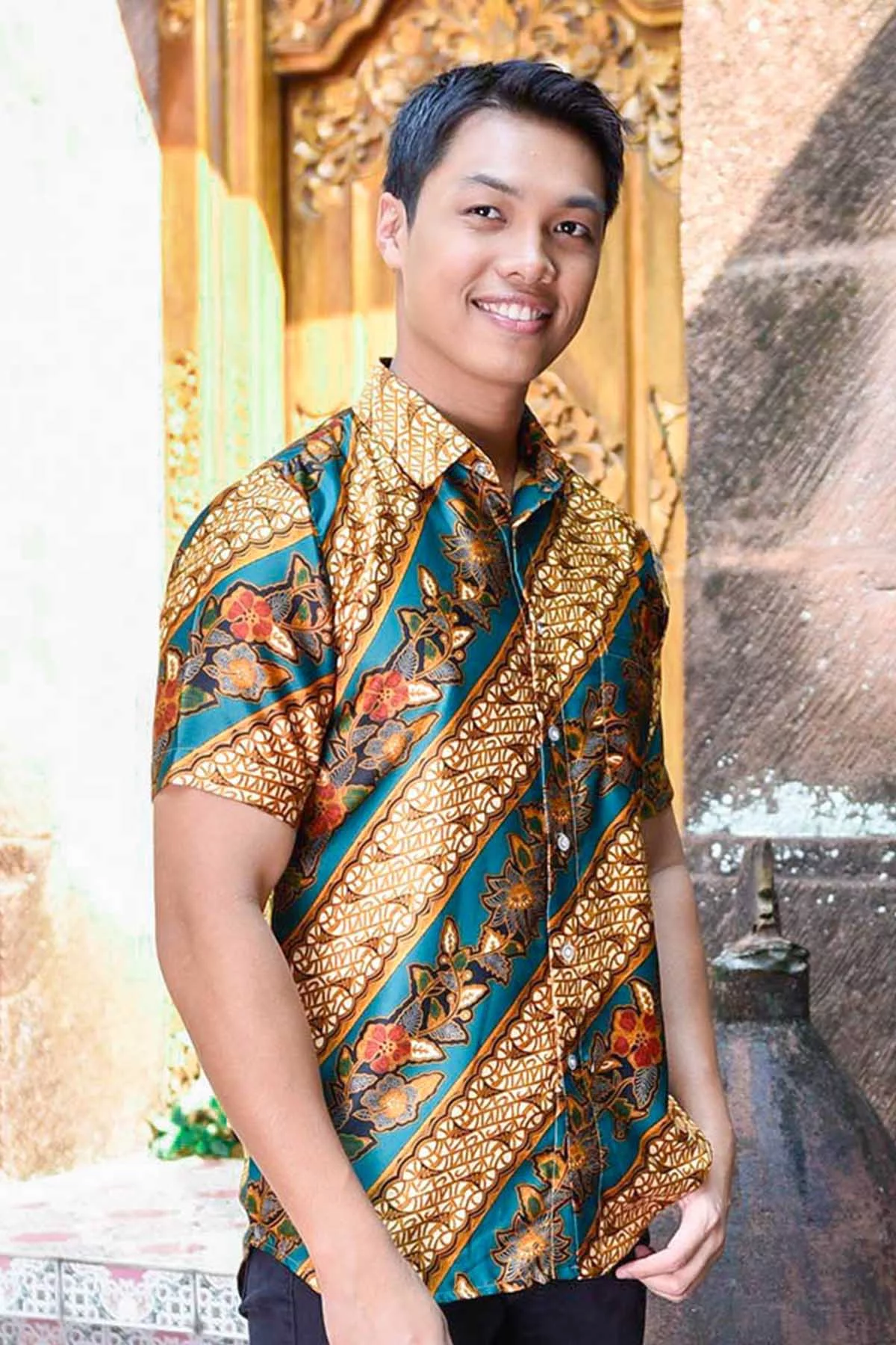 Baju Kemeja Batik Ariel - Teal