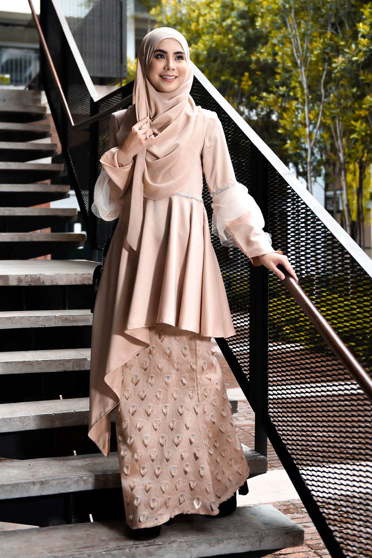  Baju Kurung Cecile Brocade Cream MuslimahClothing Com