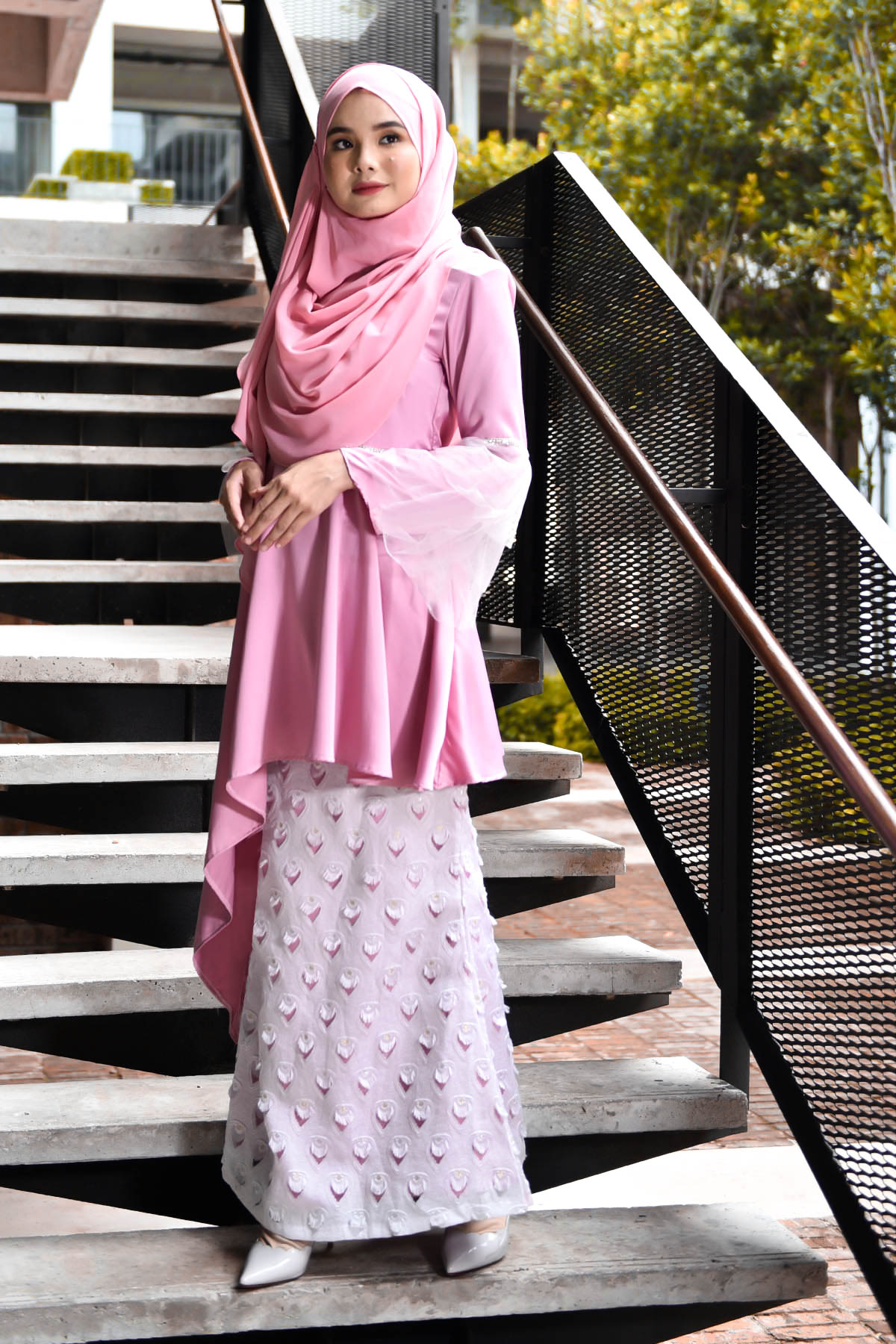 Baju Kurung Cecile Brocade - Pink