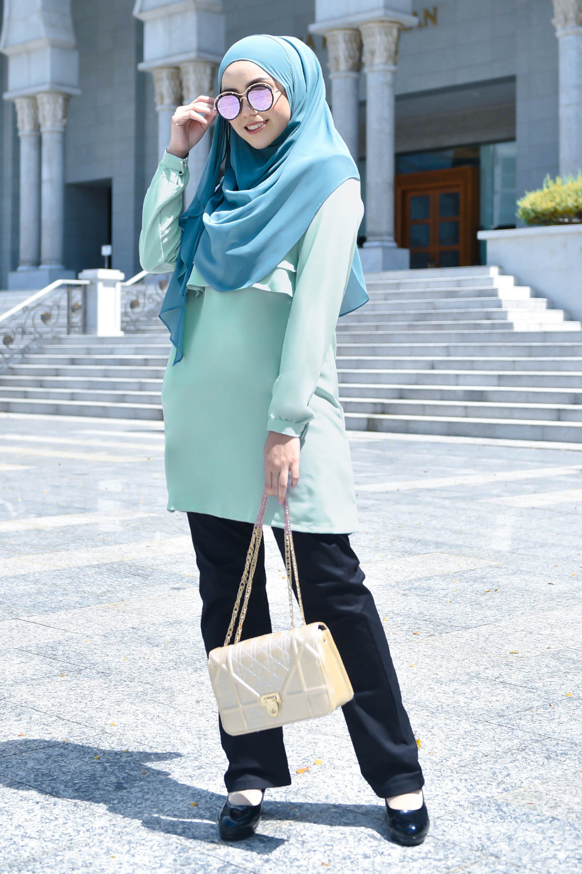 Blouse Ruffle Hamida - Mint Green