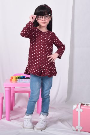 Tunic Ruffle Shiha Kids - Red