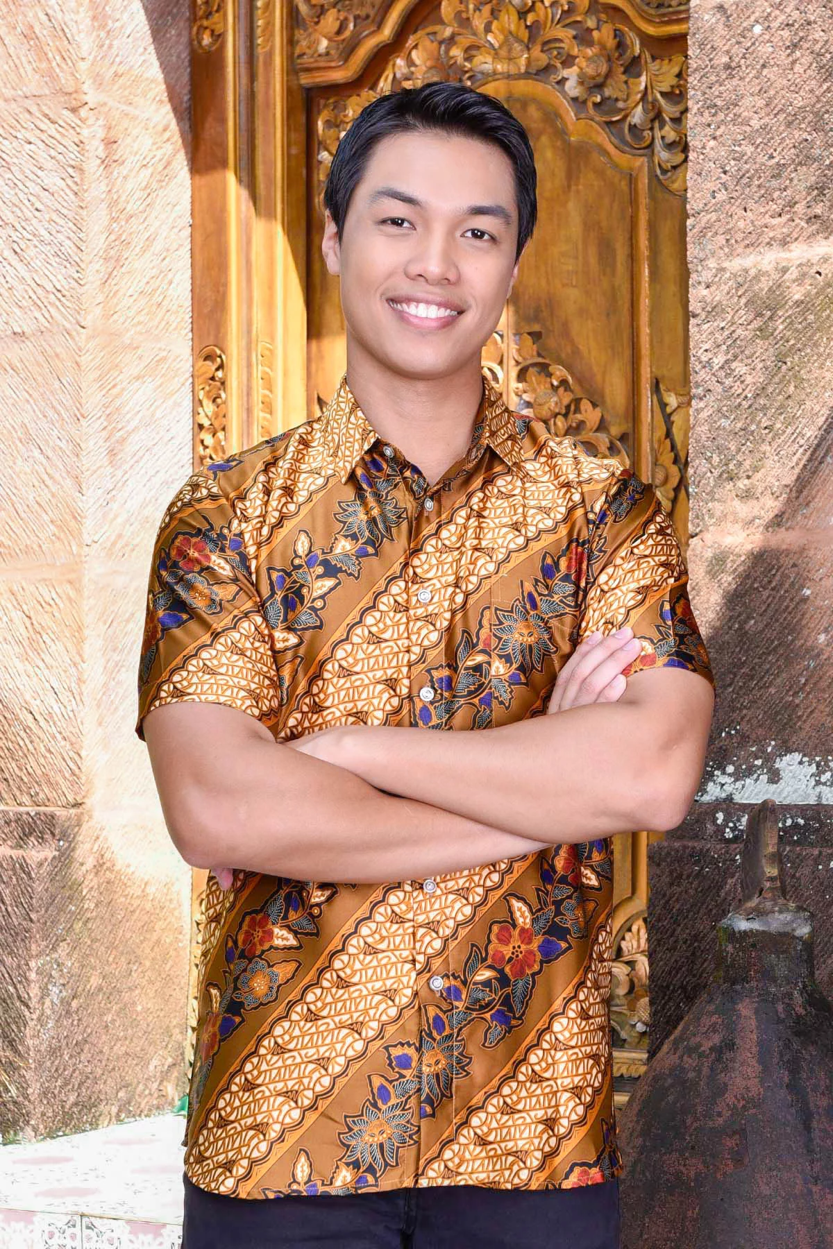 Baju Kemeja Batik Ariel - Gold