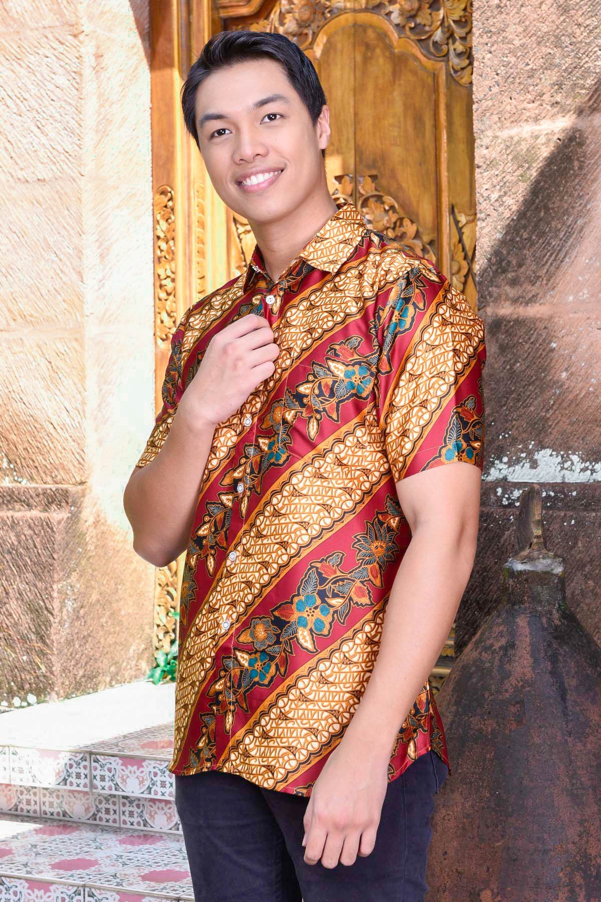Baju Kemeja Batik Ariel - Maroon