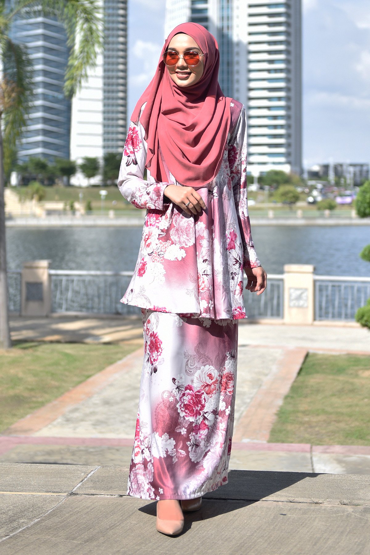 Baju Kurung Barbie Farisha - Blush Pink