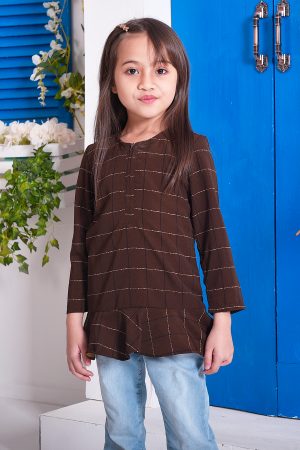 Tunic Ruffle Rabia Kids - Dark Brown