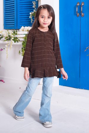 Tunic Ruffle Rabia Kids - Dark Brown