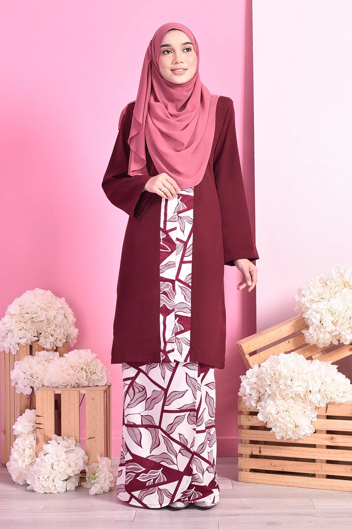 Baju Kebarung Dolce - Maroon