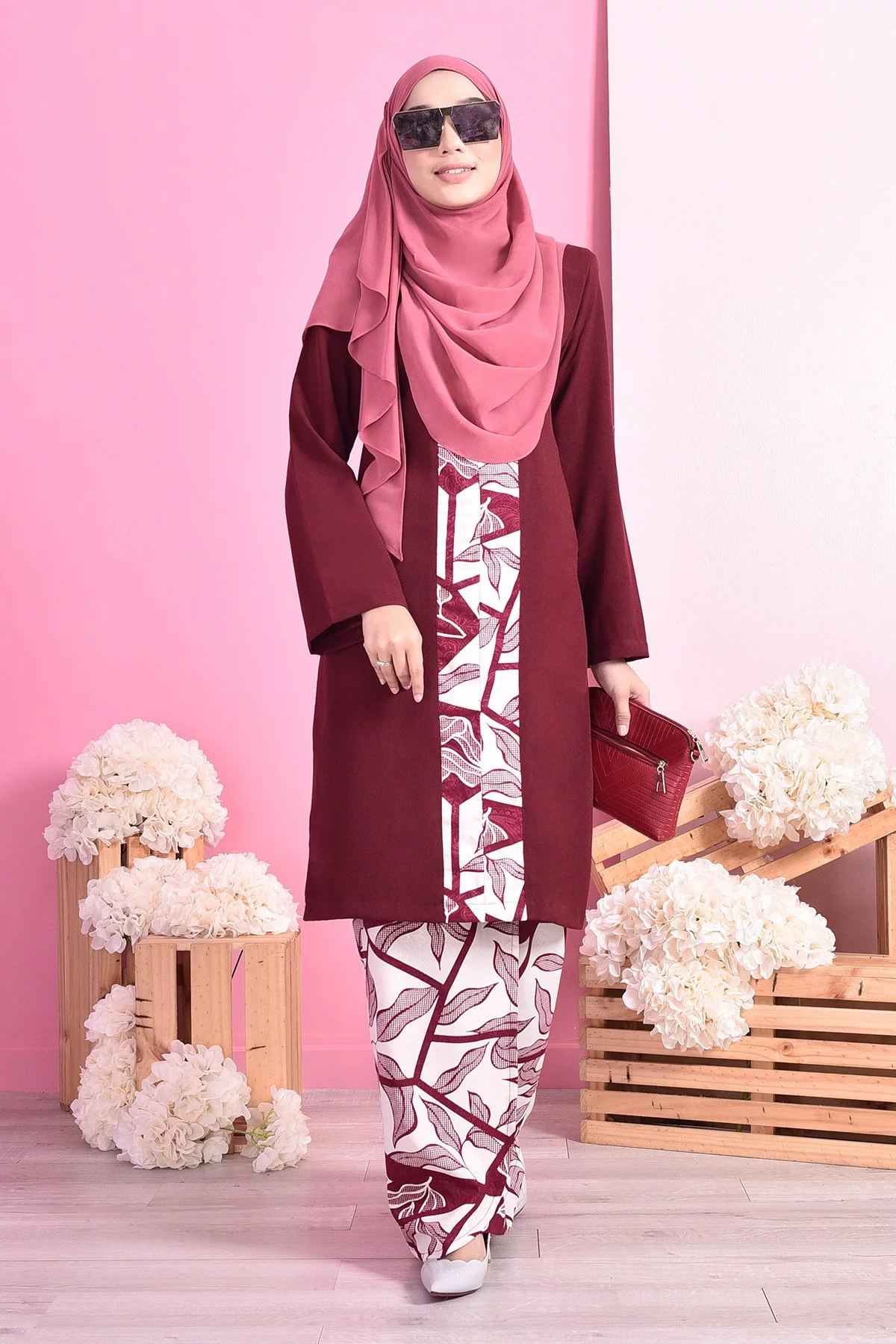 Baju Kebarung Dolce - Maroon