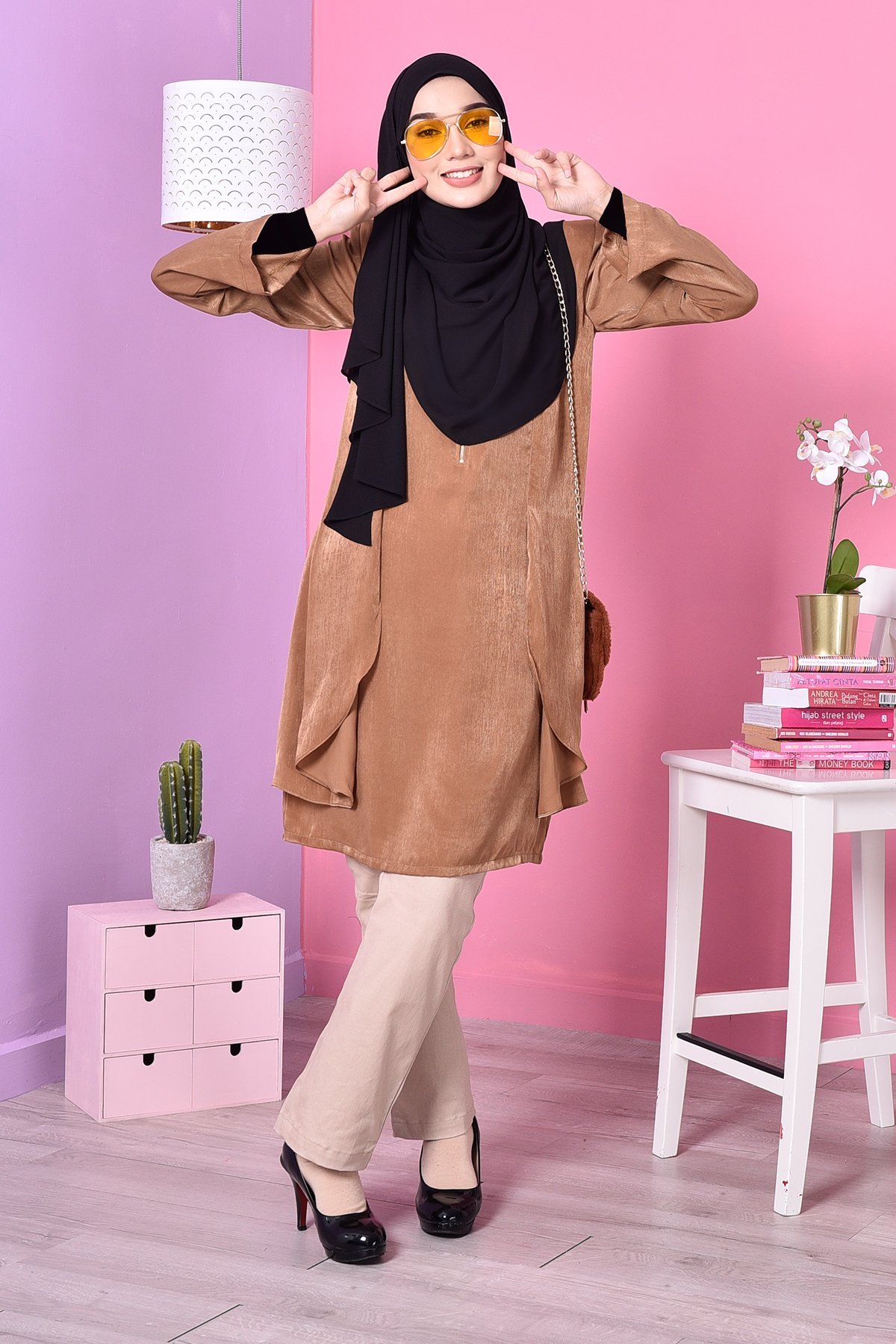 Blouse Cardi Velvety - Brown