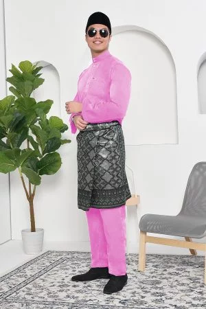 Baju Melayu Adam Regular Fit - Pink Flamingo