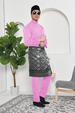 Baju Melayu Adam Regular Fit - Pink Flamingo