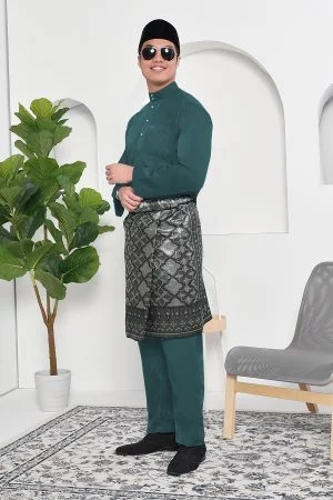 Baju Melayu Adam Regular Fit - Moss Green