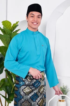 Baju Melayu Yusuf Slim Fit – Aqua Marine