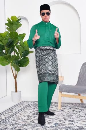 Baju Melayu Yusuf Slim Fit – Emerald Green