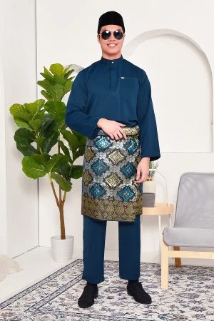 Baju Melayu Yusuf Slim Fit – Majestic Blue