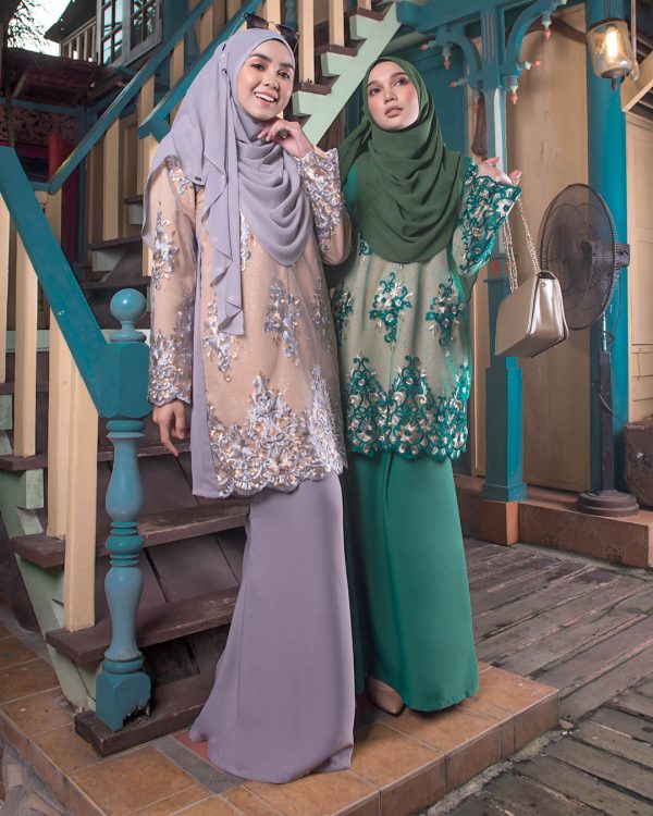  Baju Kurung Lace Amabelle Silver Mine MuslimahClothing Com