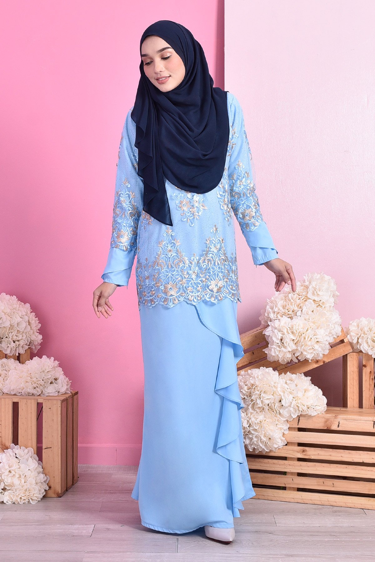 Abaya Lace Margoux - Ice Blue