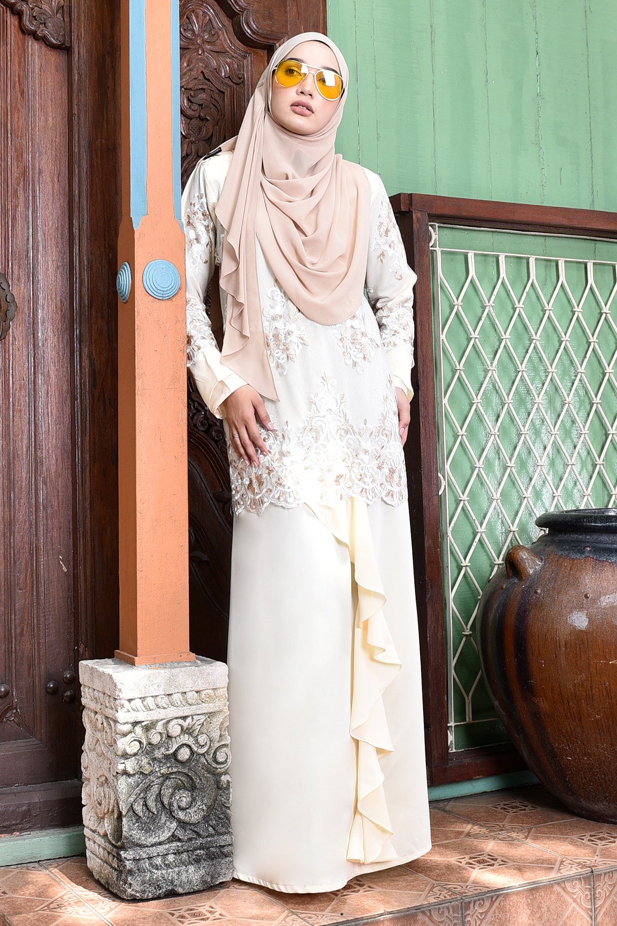 Abaya Lace Margoux - Ivory