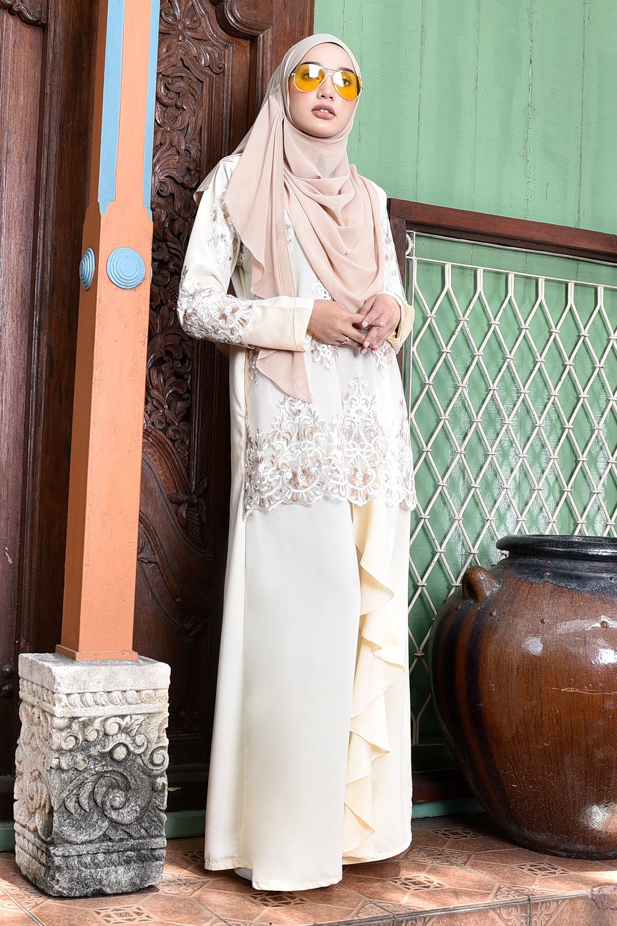 Abaya Lace Margoux - Ivory