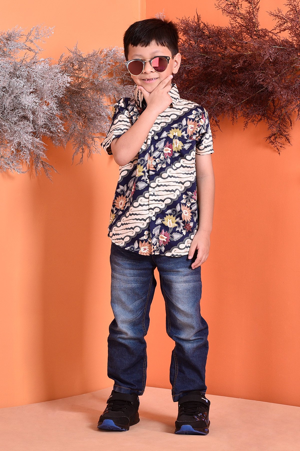 Baju Kemeja Batik Aramis Kids - Blue