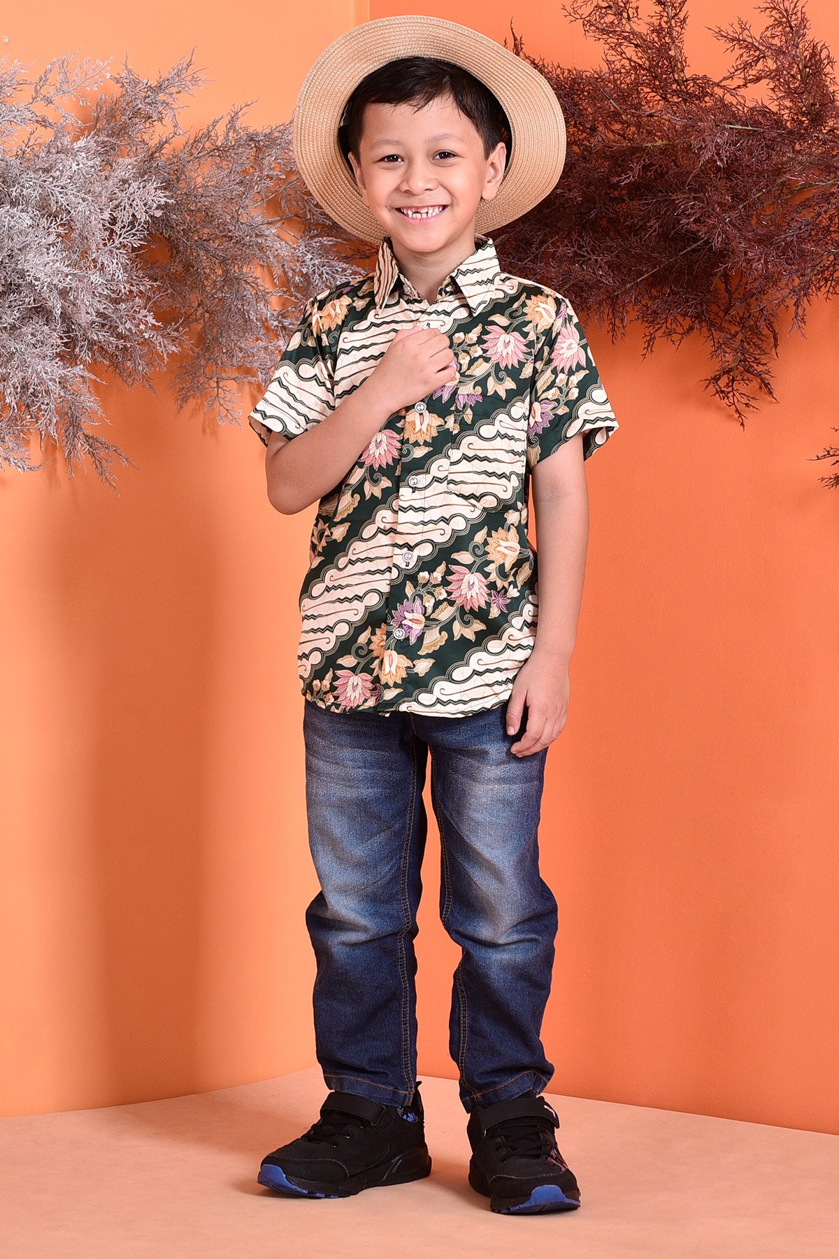 Baju Kemeja Batik Aramis Kids - Green