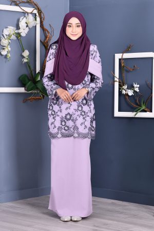 Baju Kurung Lace Brigette - Purple Iris