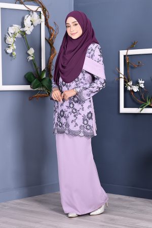 Baju Kurung Lace Brigette - Purple Iris