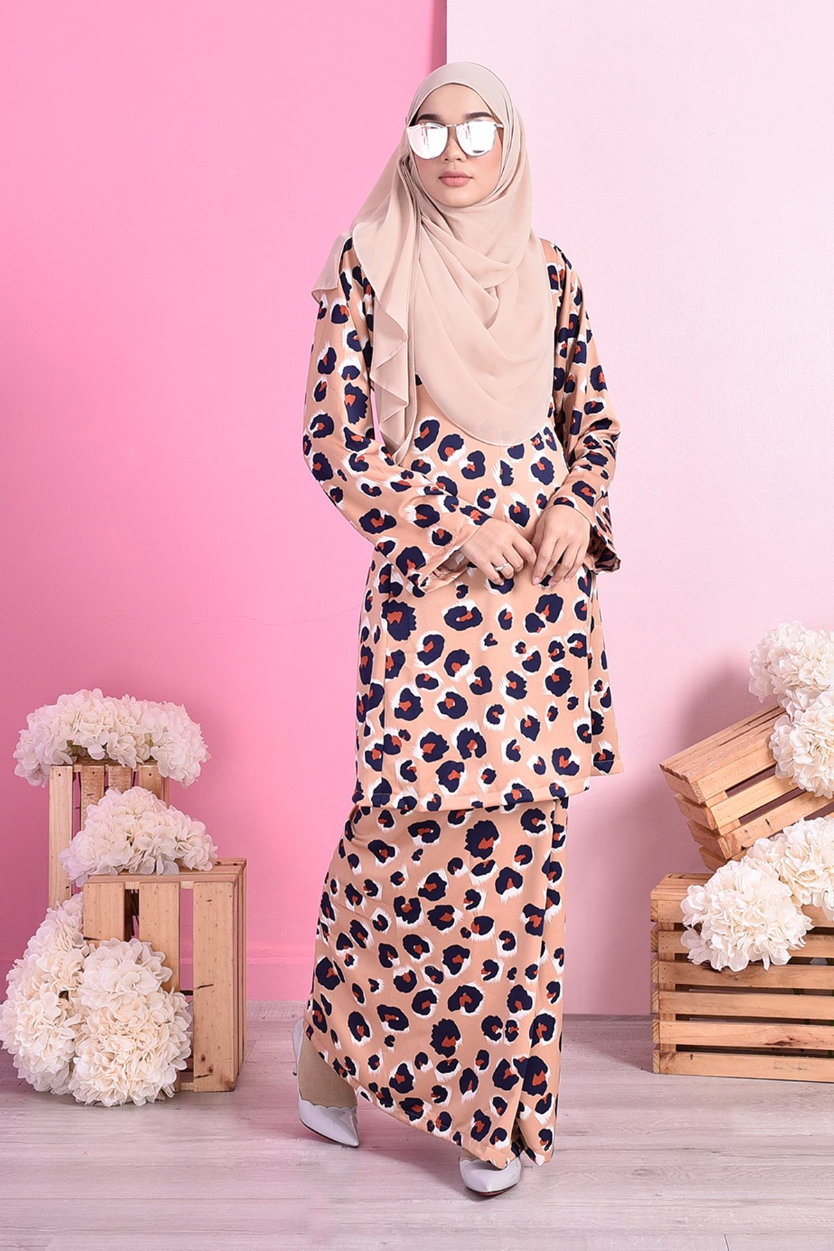 Baju Kurung Pahang Haliza - Peach