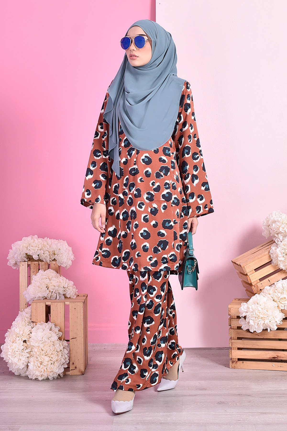 Baju Kurung Pahang Haliza - Tangerine