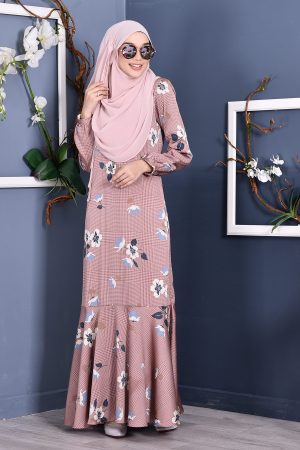 Abaya Checkered Renee - Love Pink