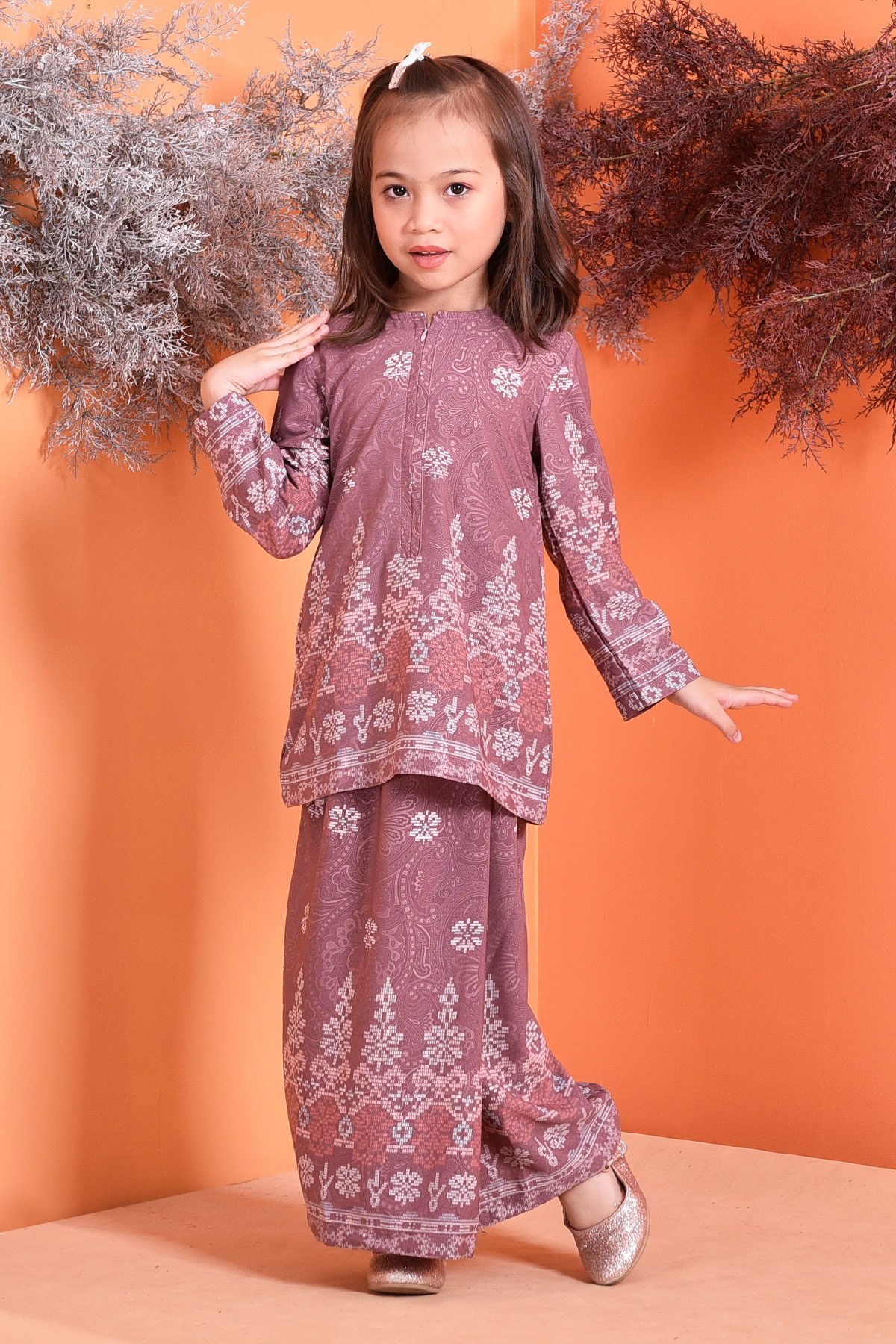 Baju Kurung Songket Amelia Kids - Purple