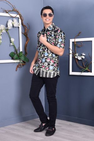 Baju Kemeja Batik Arba - Black