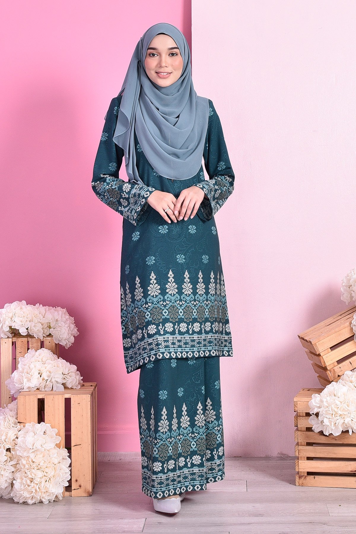 Baju Kurung Songket Amelia - Green Amor