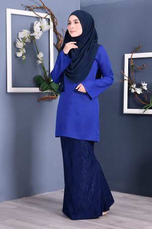 Baju Kurung Kedah Lace Gemini - Royal Blue
