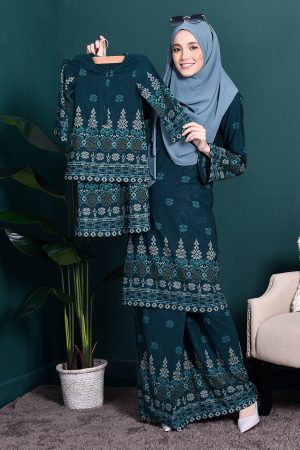 Baju Kurung Songket Amelia Kids - Green Amor