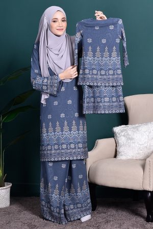 Baju Kurung Songket Amelia Kids - Grey