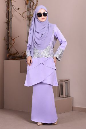 Baju Kurung Lace Clemence II - Lilac Purple