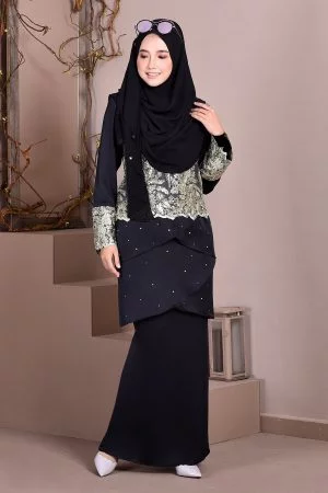 Baju Kurung Lace Clemence II - Vouge Black