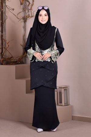 Baju Kurung Lace Clemence II - Vouge Black