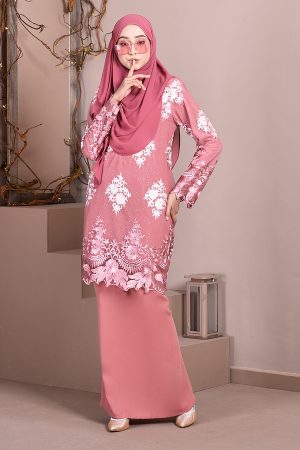 Baju Kurung Lace Ombre Sophie - Blush Pink